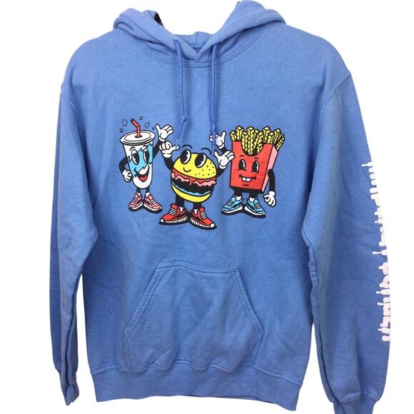 Mr. Beast Burger Retro Graphic Kangaroo Pocket Hooded Pullover Sweatshirt S - Picture 1 of 13